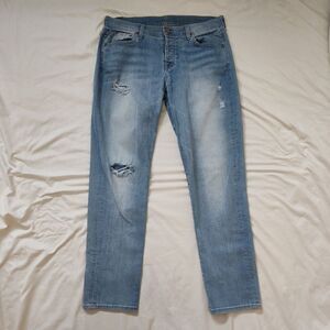 7 For All Mankind Womens Size 29 Josefina Skinny‎ Boyfriend Ripped Blue Jeans